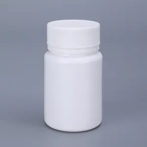 Белая пустая пластиковая бутылка для таблеток, 50 мл, круглые флаконы для таблеток с герметичной крышкой из алюминиевой фольги