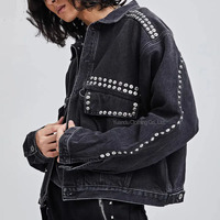 Fabricants de vêtements manteau de sport vintage vent veste en jean décontractée personnalisée cloutée travail chasse Streetwear hommes veste en jean
