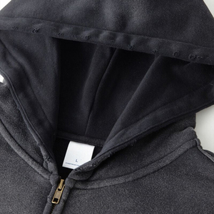 Sweat à capuche personnalisé de haute qualité 100% coton vintage lavé à fermeture éclair Fabricant lavé à l'acide à faible volume et à poids élevé - Product Image 5