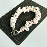 Tali Pergelangan Tangan Anti-Hilang untuk Ponsel, Rantai Pendek Anti-Pencurian dengan Gesper Motif Bunga, Bahan Poliester, Unisex
