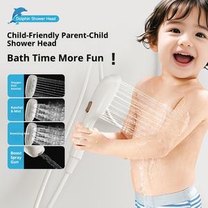 Popolare Soffione Doccia per Bambini di Lusso Leggero Pressurizzato con Design a Delfino, Montaggio a Parete, Pettine e Ugello per il Bagno degli Animali Domestici - Product Image 5