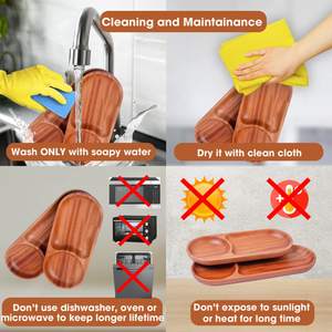 Plateau à café et à thé en bois durable peint à la main Design minimaliste avec sushi et assiette décorative pour la maison - Product Image 6