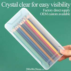 SUNSHING Bulk Frosted <b>Plastic</b> <b>Large</b> Tool <b>Box</b> Flip-Flop Pencil <b>Box</b> Multi-functional Organizer for Pencils, Pens, Office Supplies - Product Image 4