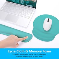 Repose-poignets ergonomique et tapis de souris en gel bleu-vert motif dessin animé, avec mousse à mémoire de forme et base en caoutchouc, couleur personnalisable, en stock