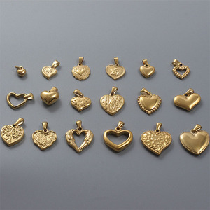 Vendita calda antico Chic in acciaio inox ricco di cuore a forma di ciondoli gonfi per collana a catena bracciale orecchini che fanno disegni - Product Image 2