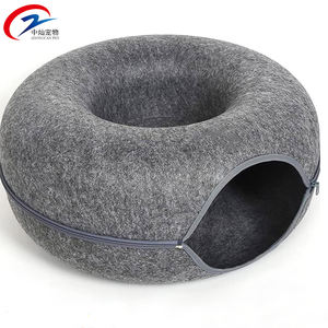 Vendita calda graziosa casa-uso a forma di ciambella caverna letto gatto, a prezzi accessibili, pratico, portatile e facile da pulire - Product Image 2