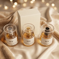 Flacon de parfum de luxe 30 ml en verre transparent, vide, à sertir facilement, avec pulvérisateur et diffuseur à bâtonnets, capuchon transparent, sérigraphie