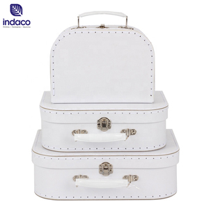 Dongguan Wholesale <b>White</b> Paperboard Suitcase Shape Gifts <b>Boxes</b> Baby Cardboard Kids Suitcase with Handle - Product Image 4