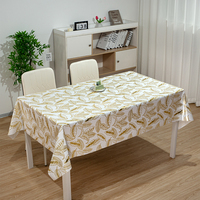 Nappe de table musulmane à feuilles dorées RNPT, Nappe carrée en PVC pour tables rectangulaires