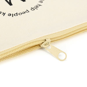 Bileklik Saplı Taşınabilir Pamuklu Kanvas Kozmetik Çantası Makyaj ve Yıkama Çantası Yüksek Kaliteli Yazlık Plaj Fermuarlı Çantası Logolu Özel Üretim - Product Image 4