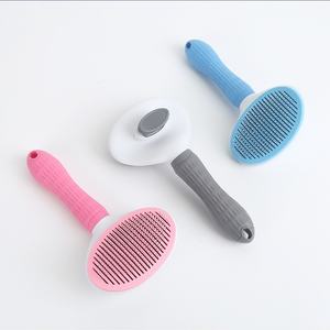 Brosse lissante autonettoyante en acier inoxydable pour chiens et chats avec <span class=keywords><strong>peigne</strong></span> de démêlage en une seule étape pour le toilettage et le massage des animaux de compagnie - Product Image 1
