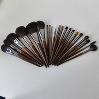 Ensemble de pinceaux de maquillage professionnels en bois, 24 pièces, fibres synthétiques