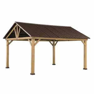 Arc en bois imperméable de jardin de 16 cm, jardinage d'extérieur, arbres et pont, pergola de 4x3, gazébo