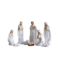 Crèche de Noël de style arabe, figurines de la scène de la Nativité, décoration d'église, ornement de maison catholique, décoration de Noël et de Pâques