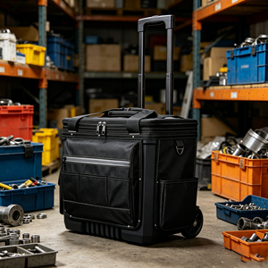 Large Rolling Waterproof Wheeled <strong>Tool</strong> <strong>Bag</strong> Double <strong>Wheels</strong> Portable Multifunctional 15-19 Pockets OEM/ODM Electricians' <strong>Tool</strong> <strong>Bag</strong> - Product Image 4