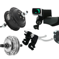 Kit de Conversión para Bicicleta Eléctrica (Ebike) LVCO de 250W con Motor Eléctrico (EV), Batería de Litio, Pantalla LCD, Motor de Cubo sin Escobillas, Caja de Controlador de Acelerador de Puño de Aleación de Aluminio y 8 Imanes