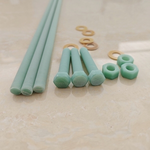 Tige filetée en <span class=keywords><strong>fibre</strong></span> <span class=keywords><strong>de</strong></span> <span class=keywords><strong>verre</strong></span> GRP FRP époxy, goujons, boulons, vis, tige filetée, écrous hexagonaux, ancrage GFRP, résistance à la corrosion et à la coupe - Product Image 5