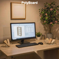 Logiciel de conception de menuiseries PolyBoard Pro-PP avec rendu 3D pour les menuisiers, avec guide d'installation