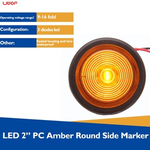 Không thấm nước 2 inch Vòng Hổ Phách LED Trailer Side Marker Lights cho xe tải, <span class=keywords><strong>RV</strong></span>, thuyền & tiện ích rơ moóc - Product Image 2