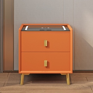 Table de chevet intelligente blanche simple avec chargeur sans fil, adaptée aux chambres à coucher, appartements, hôtels - Product Image 3