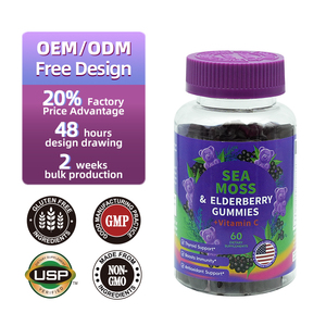 Vitalità muschio di mare gommoso rapido impulso immunitario gommoso, ricca cura della tiroide, combatte i radicali liberi con muschio di mare e sambuco nero - Product Image 2