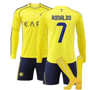 2526 里雅得胜利沙特联队长袖足球服套装 7C 罗纳尔多 10 曼耶球衣 100% 涤纶 - Product Image 6