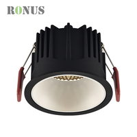 Plafonnier LED encastrable en nid d'abeille IP44 pour hôtel 9W COB Dali, Spot lumineux à intensité réglable