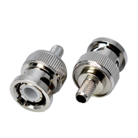 Connecteur BNC mâle à sertir RG58, type à souder et à sertir, connecteur BNC mâle de type RF coaxial pour câble RG58/LMR195/LMR200