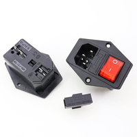 Prise d'alimentation AC-14-F16A IEC C14 avec porte-fusible 3-en-1, fixation par vis sur panneau, prise secteur CA