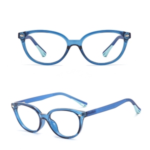 Comoda luce blu anit occhiali ottici per bambini gaming computer cerniera a molla TR90 piccolo ovale viola <span class=keywords><strong>cornice</strong></span> trasparente ragazza - Product Image 3