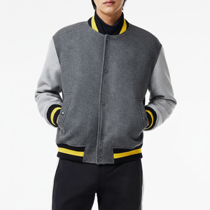 แจ็กเก็ตทีมโรงเรียนหนังขนสัตว์สำหรับผู้ชายเสื้อเบสบอลบอมเบอร์สไตล์เท่ไฮสตรีทสำหรับฤดูหนาวขายดี2025 - Product Image 1