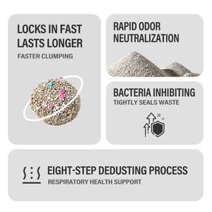 Litière <span class=keywords><strong>pour</strong></span> chat en bentonite premium, à faible teneur en poussière, à faible teneur en sucre de roche, à base d'argile minérale naturelle, livraison rapide, OEM ODM - Product Image 1