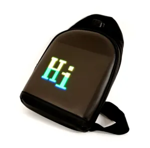 Bolso de hombro con pantalla LED Bolso cruzado de cintura Impermeable para bolsos de moda para hombres Banco de energía no incluido