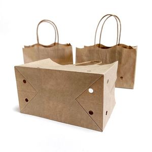 Sac en papier kraft anti-graisse personnalisé avec trous d'aération pour raisins, sac à fruits jetable avec impression offset, utilisation promotionnelle en supermarché - Product Image 5
