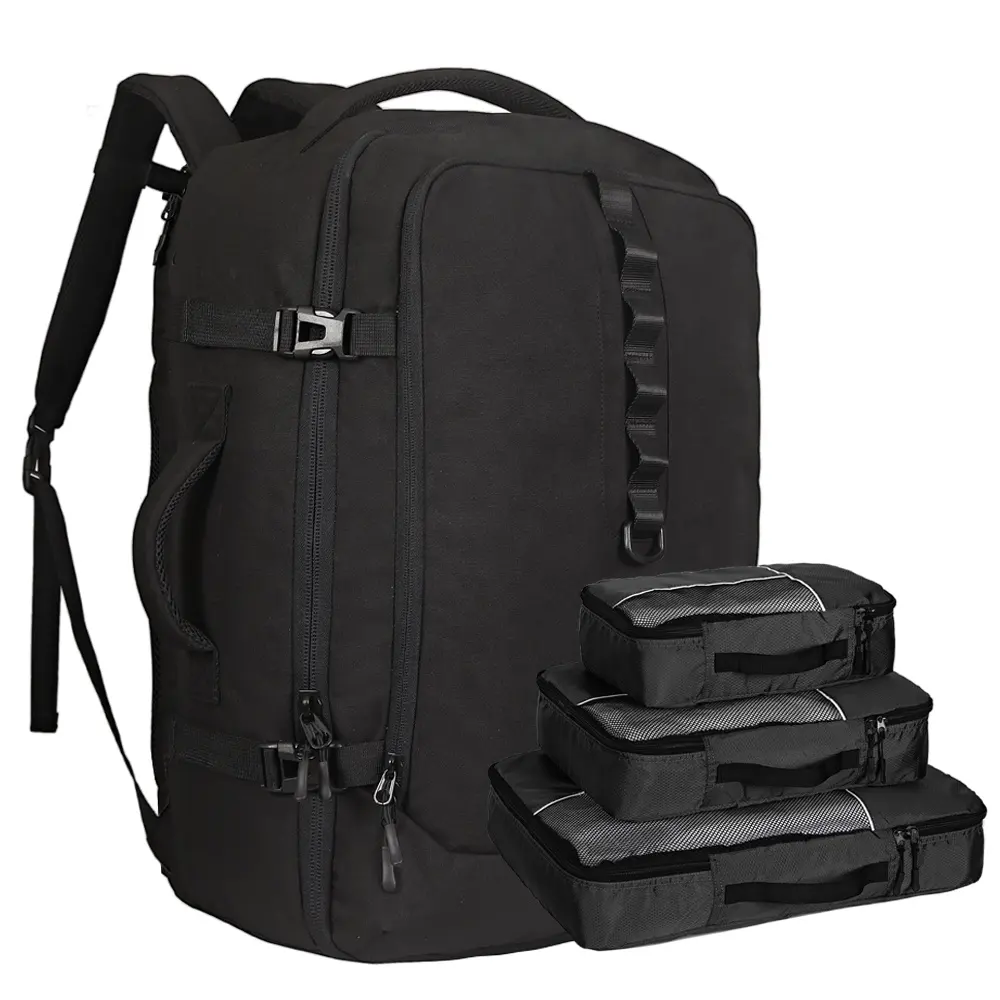 Su geçirmez dizüstü seyahat sırt çantası uçuş onaylı 3 adet ambalaj küpleri ile sırt çantası taşımak