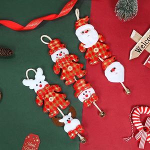 Christmas Hanging Ornament Set-Santa & Snowman Handmade Felt Oval High Quality 3 Colors for <b>Door</b> - Product Image 1