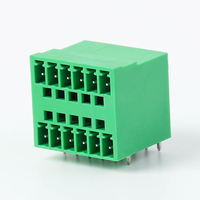 RS 15EDGRH-3.81mm Connecteur mâle à angle droit à deux niveaux, bornier enfichable, PA66 300V Vert 8A