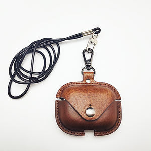 Étui en cuir marron pour écouteurs sans fil, étui en cuir pour <span class=keywords><strong>Air</strong></span> Pods Pro - Product Image 2