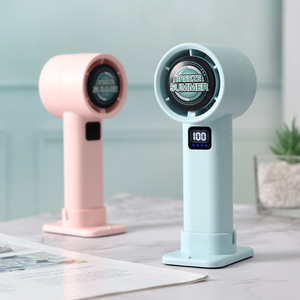 Đa Chức Năng Có Thể Gập Lại Cầm Tay Làm Mát Không Khí Fan USB Sạc Điện Thoại Di Động Chủ Xách Tay Mini Hiển Thị Kỹ Thuật Số Không Cánh Fan - Product Image 3