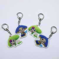 Porte-clés personnalisé en acrylique avec impression UV de personnages de dessins animés, porte-clés en acrylique personnalisé, porte-clés en acrylique par sublimation