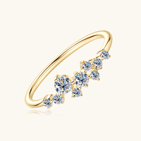 Bijoux fins, bague en argent sterling 925, bague ronde en moissanite (3 mm, 2,5 mm, 1,8 mm, 1,6 mm) - alliances tendance pour femmes