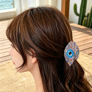 Pinces à cheveux bohèmes 7,7 cm à motif cachemire, antidérapantes, élégantes et polyvalentes pour femmes - Product Image 4