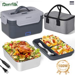 Herrfilk กล่องอาหารกลางวันไฟฟ้าแบบพกพา100W, กล่องอาหารกลางวันให้ความอบอุ่นด้วยตนเอง - Product Image 1