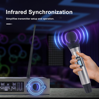 Sistema de Micrófono Inalámbrico Dual UHF-3000 Accuracy Pro Audio, Micrófono Inalámbrico de Mano UHF Profesional Portátil