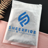 Sac Zippé en Plastique Refermable avec Logo Imprimé Personnalisé, Finition Mate Dépolie, Idéal pour l'Emballage de Vêtements (T-Shirts)