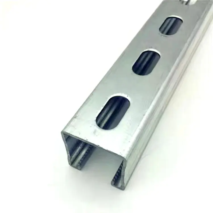 Venda quente Slotted Solid C canal strut unistrut aço canal perfil dimensões fabricante fábrica preço
