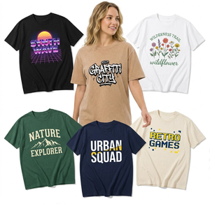 Lotes de ropa urbana: Camisetas unisex con estampado en el pecho, algodón puro de alto gramaje, talla única, disponible a granel desde China. - Product Image 1