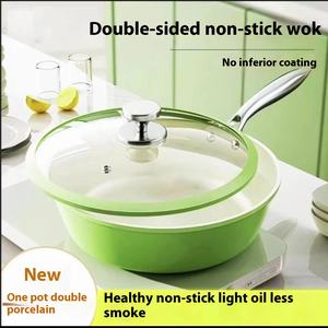 Wajan Porselen Lavender Shell 28cm, Panci Keramik Cobblestone, Panci Goreng Serbaguna, Panci Masak Universal, Hadiah, Kategori Produk Wok - Product Image 6