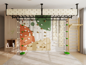 Muro de Escalada Interior de Madera Contrachapada PhysiMax para Niños con Escalera y Anillas para Niños Pequeños, Sala de Juegos en Casa, Juego Activo Seguro para 5-10 Usuarios - Product Image 4
