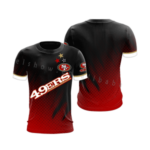 2024 New Styles Wholesale American Football Team Shirt 3D Print US Size Men's Football T-shirt <strong>Black</strong> Yellow Blue <strong>Red</strong> T-shirts - Product Image 1